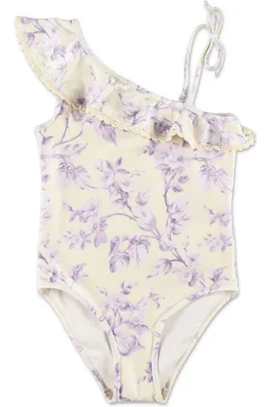 ZIMMERMANN Floral-print ruffle-trim swimsuit