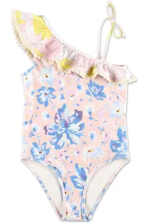 ZIMMERMANN Floral-print ruffle-trim swimsuit
