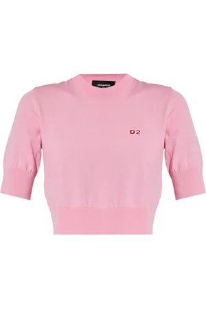 Dsquared2 Logo-appliqué cropped knitted top