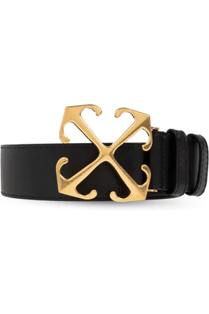 OFF-WHITE Logo-plaque leather belt