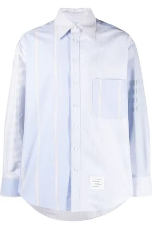 Thom Browne Striped patchwork cotton shirt