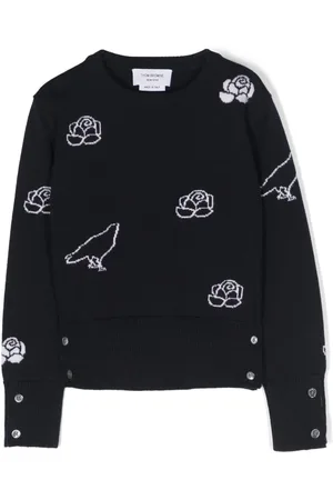 Thom Browne Raven And Roses intarsia-knit jumper
