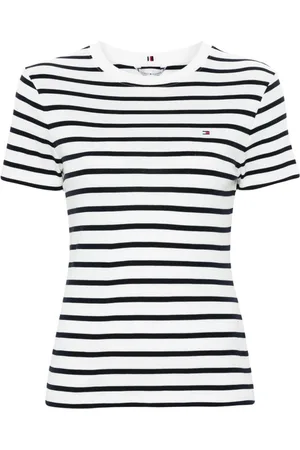 Tommy Hilfiger Flag-embroidered striped T-shirt