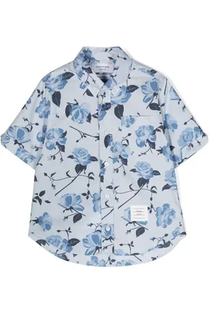 Thom Browne Rose-print cotton shirt