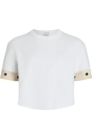 Patou Silk-cuff cropped T-shirt