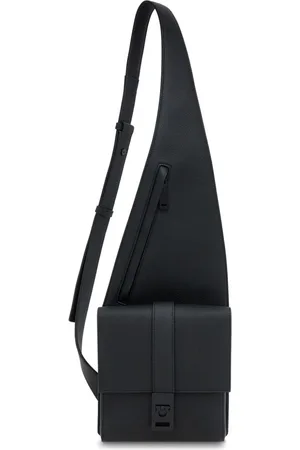 Salvatore Ferragamo Asymmetric faux-leather messenger bag