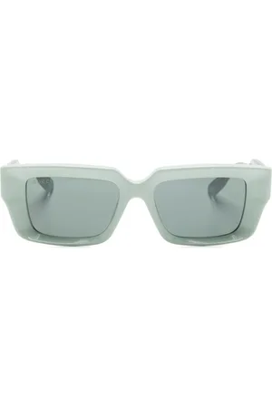 Gucci Logo-debossed rectangle-frame sunglasses