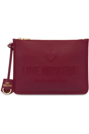 Moschino Logo-embossed clutch bag