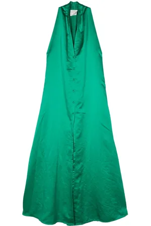FORTE FORTE V-neck satin maxi dress