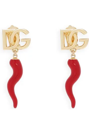Dolce & Gabbana DG horn drop clip-on earrings