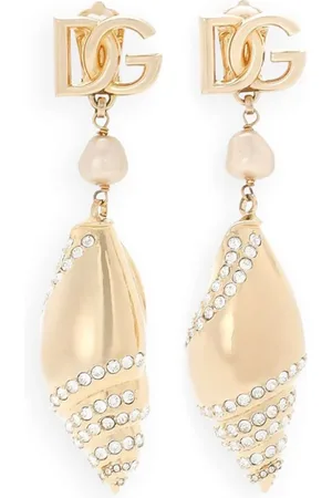 Dolce & Gabbana DG shell drop clip-on earrings
