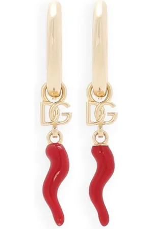Dolce & Gabbana DG horn drop hoop earrings