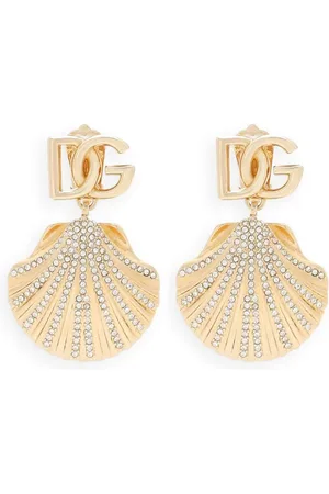 Dolce & Gabbana DG shell drop clip-on earrings