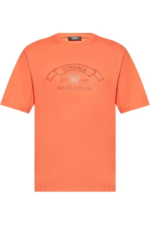 VERSACE Logo-embroidered cotton T-shirt