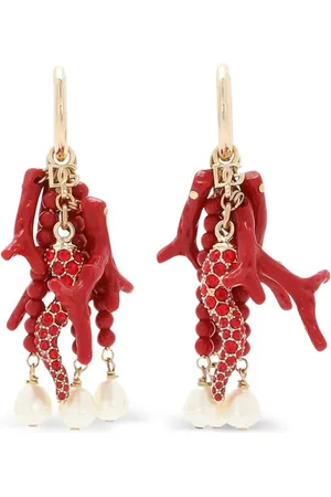 Dolce & Gabbana Coral drop hoop earrings