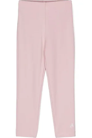 MONNALISA Rhinestone-monogram jersey leggings