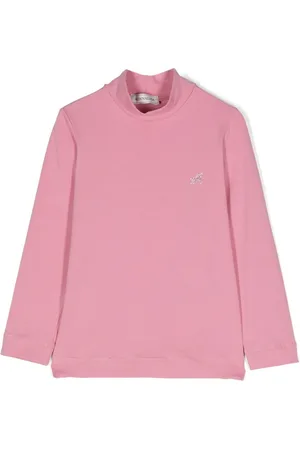MONNALISA Logo-embellished mock-neck top