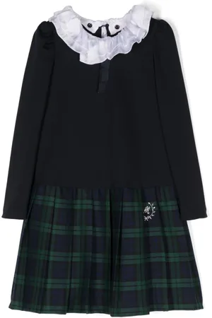MONNALISA Ruffled-collar panelled dress