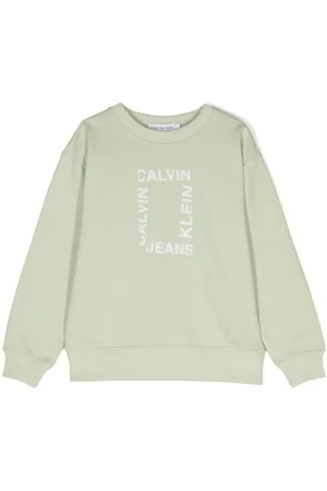 Calvin Klein Flocked-logo cotton sweatshirt
