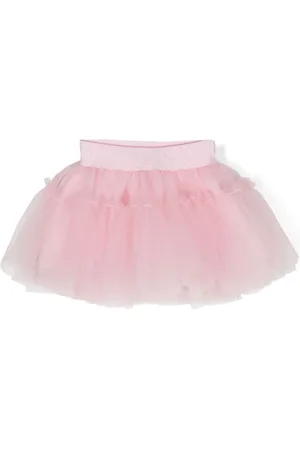 MONNALISA Logo-jacquard tulle tutu