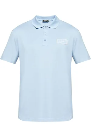 VERSACE Logo-patch cotton polo shirt