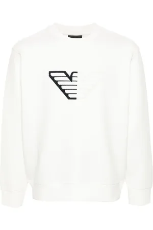 Emporio Armani Eagle-appliqué double jersey sweatshirt