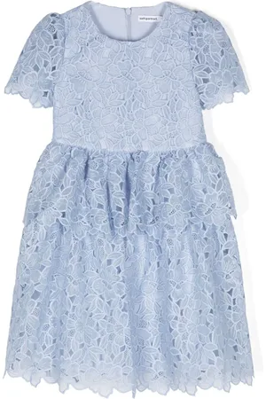 Self-Portrait Floral-lace tiered dress