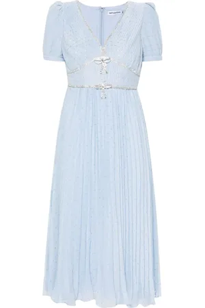 Self-Portrait Pleated chiffon midi dress