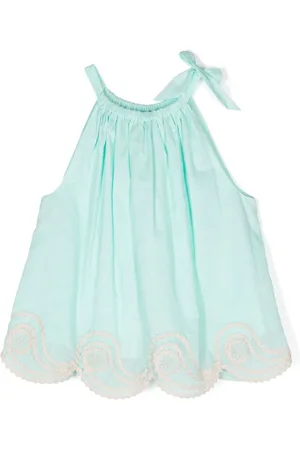 ZIMMERMANN Pleated halterneck cotton blouse