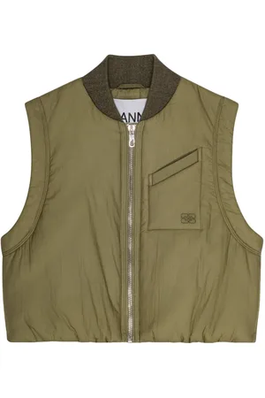 Ganni Quilted cropped vest