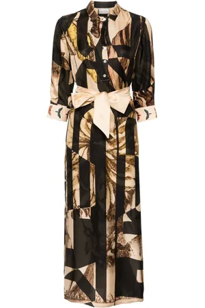 PIERRE-LOUIS MASCIA Aloe graphic-print belted dress