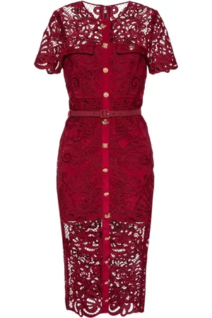 Self-Portrait Guipure-lace midi dress
