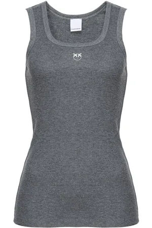 Pinko Love Birds-embroidered ribbed tank top