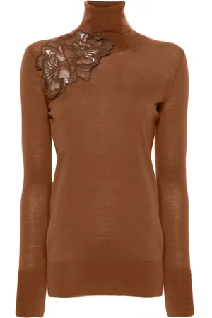 ERMANNO SCERVINO Floral-lace wool jumper