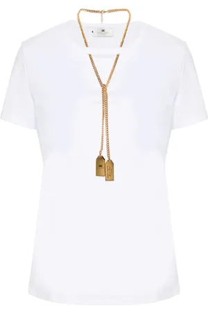 Elisabetta Franchi Cut-out cotton T-shirt