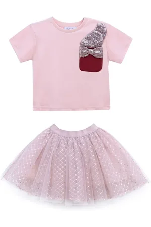 Mimi Tutu Sequin-embellished T-shirt skirt set