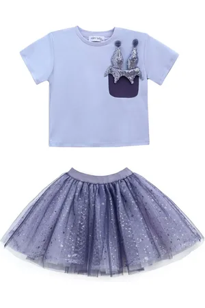 Mimi Tutu Sequin-embellished T-shirt skirt set