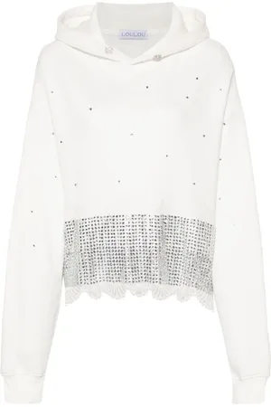 LOULOU Crystal-embellished cotton hoodie