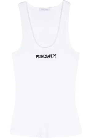 Patrizia Pepe Logo-embroidered cotton top