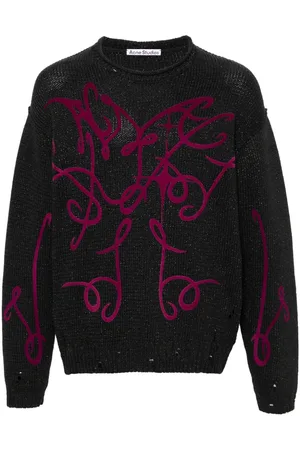 Acne Studios Flocked-logo distressed jumper
