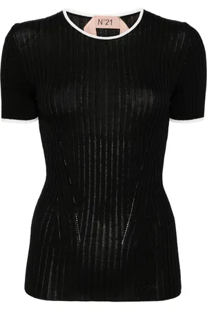 Nº21 Ribbed-knit T-shirt