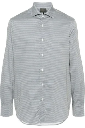 Emporio Armani Wave-print long-sleeve shirt