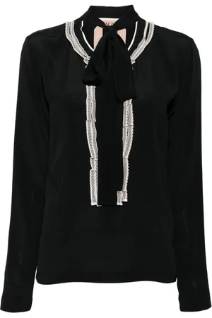 Nº21 Pussy-bow twill blouse