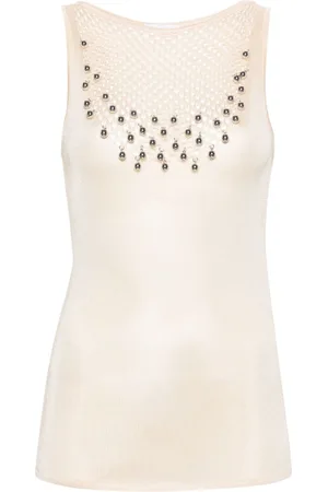 Paco rabanne Bead-embellished knitted top