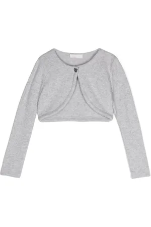 MONNALISA Heart-charm cropped cardigan