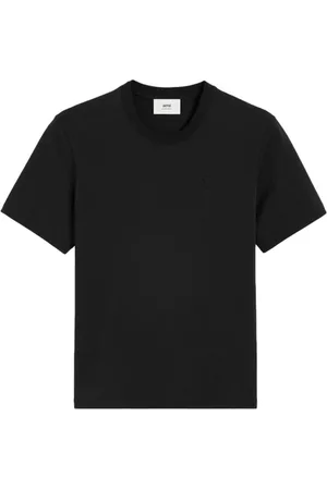 Ami Embroidered logo ribbed neck t-shirt