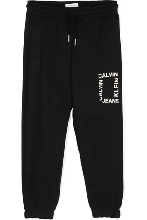 Calvin Klein Flocked-logo cotton track pants
