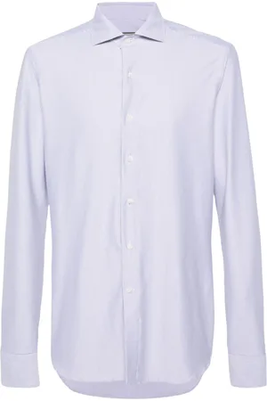 CANALI Cutaway-collar striped shirt
