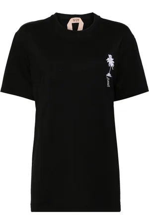 Nº21 Logo-embroidered cotton T-shirt