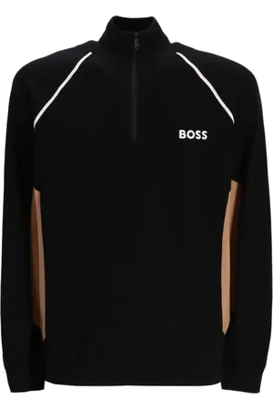 HUGO BOSS Logo-embroidered colour-block sweater